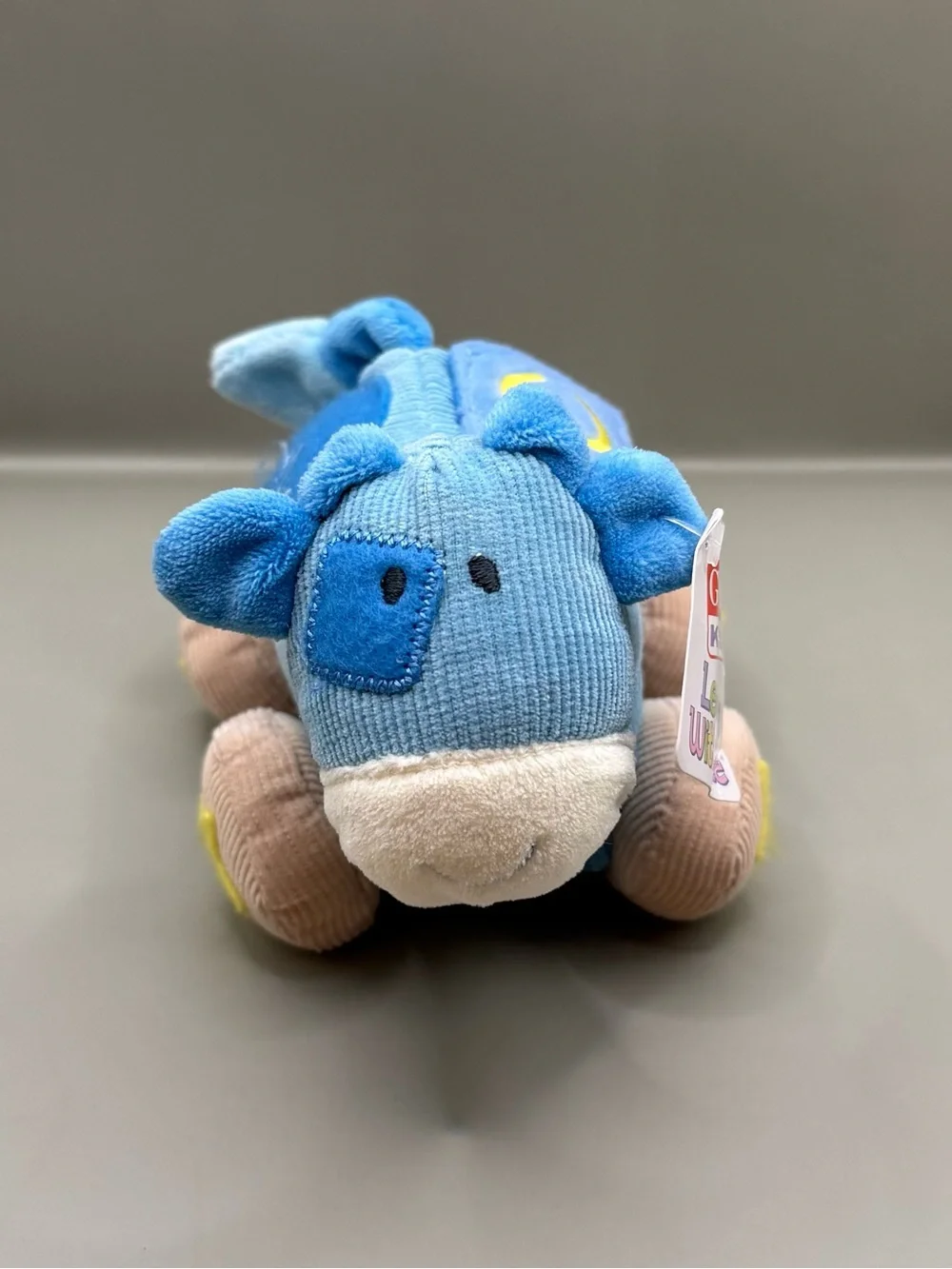 NWT GUND Cow Corduroy Plush Stuffed Animal Learn With Me Blue “C” Learning Toy